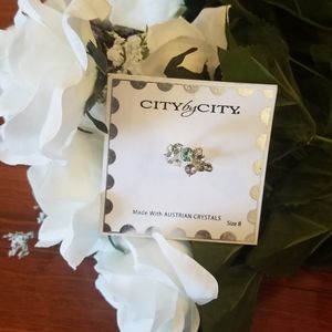 City by City Rhinestone Silver Ring Size 8